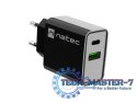 Ładowarka sieciowa Ribera 1x USB-A + 1x USB-C 20W Czarna