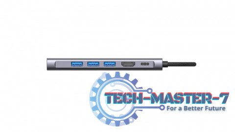 Hub 7-in-1 USB-C USB3.2 Gen1. Type-C, 3xUSB-A HDMI, SD, microSD slot. PD 100W Hub 7-in-1 USB-C USB3.2 Gen1. Type-C, 3xUSB-A HDMI, SD, microSD slot. PD 100W