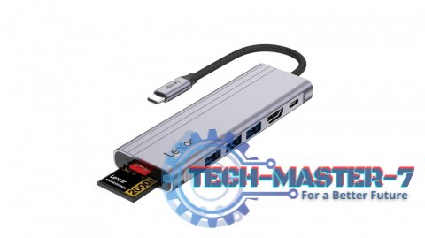 Hub 7-in-1 USB-C USB3.2 Gen1. Type-C, 3xUSB-A HDMI, SD, microSD slot. PD 100W Hub 7-in-1 USB-C USB3.2 Gen1. Type-C, 3xUSB-A HDMI, SD, microSD slot. PD 100W