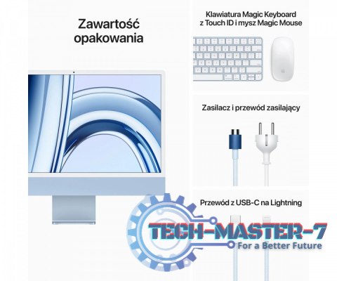 IMac 24 cale: M3 8/10, 8GB, 256GB SSD - Niebieski IMac 24 cale: M3 8/10, 8GB, 256GB SSD - Niebieski