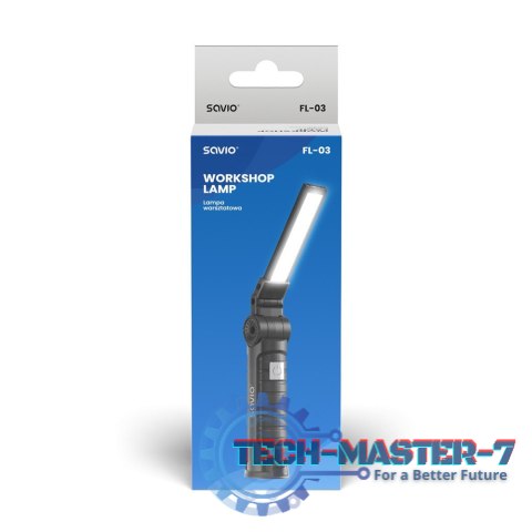 Lampa warsztatowa akumulatorowa COB LED 3W + SMD 1W, USB-C, 150 lm, obrotowa głowica, magnes, FL-03 Lampa warsztatowa akumulatorowa COB LED 3W + SMD 1W, USB-C, 150 lm, obrotowa głowica, magnes, FL-03