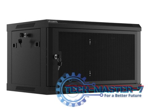 Szafa wisząca 19 cali 6U 600x450 drzwi perforowane (flat pack) czarna Szafa wisząca 19 cali 6U 600x450 drzwi perforowane (flat pack) czarna