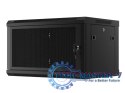Szafa wisząca 19 cali 6U 600x450 drzwi perforowane (flat pack) czarna