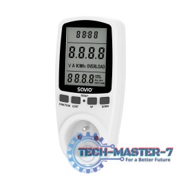 Watomierz, kalkulator energii z wyświetlaczem LCD, 16A, 3680W, AE-01