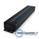 Hub IB-HUB1717 16+1 port USB HUB, 16x USB + 1x USB do ładowania, USB 3.2 Gen 1, 96 Watt zasilacz