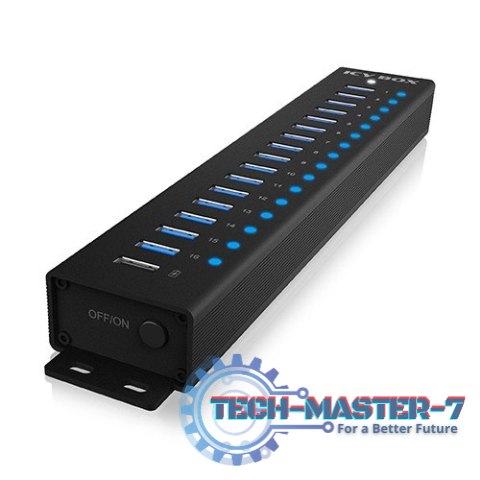 Hub IB-HUB1717 16+1 port USB HUB, 16x USB + 1x USB do ładowania, USB 3.2 Gen 1, 96 Watt zasilacz Hub IB-HUB1717 16+1 port USB HUB, 16x USB + 1x USB do ładowania, USB 3.2 Gen 1, 96 Watt zasilacz