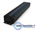 Hub IB-HUB1717 16+1 port USB HUB, 16x USB + 1x USB do ładowania, USB 3.2 Gen 1, 96 Watt zasilacz