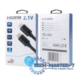 Kabel HDMI v 2.1 premium 3 m 8K Czarny Stworzony dla graczy