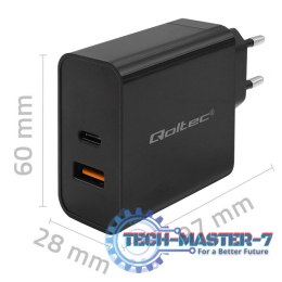 Ładowarka Super Quick PD | 1xUSB-C | 1xUSB | 65W | 5-20V | 1.5-3.25A | Czarna