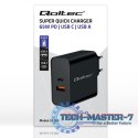 Ładowarka Super Quick PD | 1xUSB-C | 1xUSB | 65W | 5-20V | 1.5-3.25A | Czarna