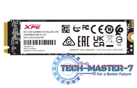 Dysk SSD XPG GAMMIX S70 BLADE 8000GB PCIe 4x4 7.3/6.3MB/s Dysk SSD XPG GAMMIX S70 BLADE 8000GB PCIe 4x4 7.3/6.3MB/s