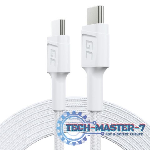 Kabel PowerStream USB-C do USB-C 2m, PD 60W, QC 3.0, biały Kabel PowerStream USB-C do USB-C 2m, PD 60W, QC 3.0, biały