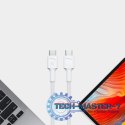 Kabel PowerStream USB-C do USB-C 2m, PD 60W, QC 3.0, biały