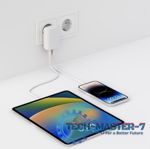 Ładowarka sieciowa BoostCharge 42W USB-C 3 0W USB-A 12W biała Ładowarka sieciowa BoostCharge 42W USB-C 3 0W USB-A 12W biała