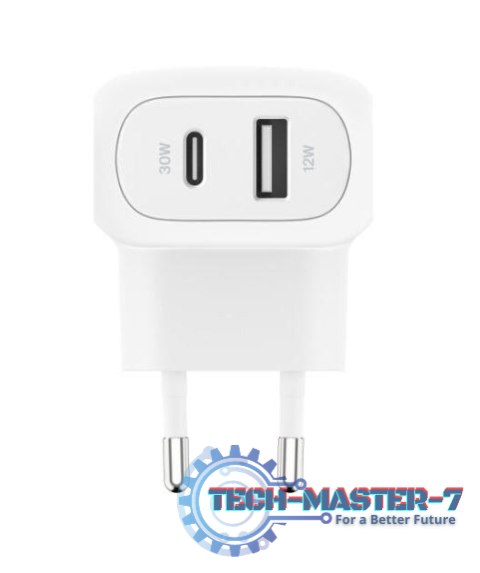 Ładowarka sieciowa BoostCharge 42W USB-C 3 0W USB-A 12W biała Ładowarka sieciowa BoostCharge 42W USB-C 3 0W USB-A 12W biała