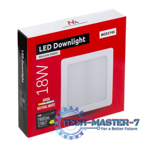 Panel LED sufitowy 18W 4000K MCE374S Panel LED sufitowy 18W 4000K MCE374S