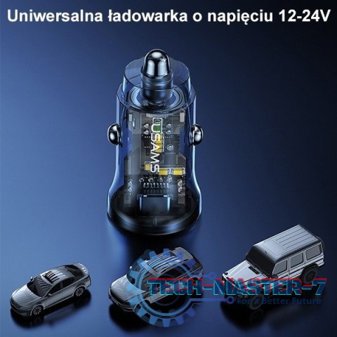 Ładowarka samochodowa 30W 1xUSB + 1xUSB-C Fast Charge Ładowarka samochodowa 30W 1xUSB + 1xUSB-C Fast Charge