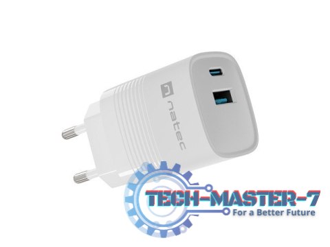 Ładowarka sieciowa Ribera GAN 1X USB-A + 1X USB-C 30W Biała Ładowarka sieciowa Ribera GAN 1X USB-A + 1X USB-C 30W Biała