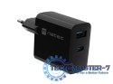 Ładowarka sieciowa Ribera GAN 1X USB-A + 1X USB-C 45W Czarna
