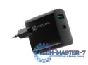 Ładowarka sieciowa Ribera GAN 1X USB-A + 1X USB-C 45W Czarna