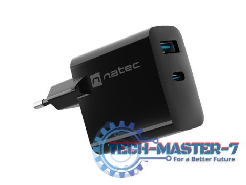 Ładowarka sieciowa Ribera GAN 1X USB-A + 1X USB-C 45W Czarna Ładowarka sieciowa Ribera GAN 1X USB-A + 1X USB-C 45W Czarna