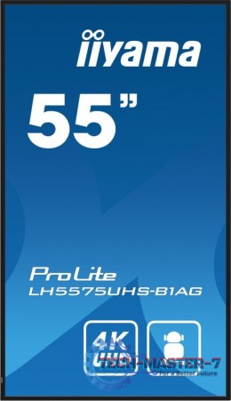 Monitor 54.6 cali ProLite LH5575UHS-B1AG 24/7,IPS,ANDROID.11,4K,500cd/m2,WiFi,3xHDMI,DP,Daisy/Chain,2xUSB,2x10W,RJ45,iiSignage2,