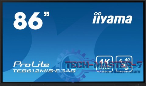 Monitor 85.6 cala ProLite TE8612MIS-B3AG,INFRARED,40pkt,VA,4K, 24/7, 7H, WiFi,VGA, HDMI, USB-c, Bluetooth,metal,8ms, vesa, głośn Monitor 85.6 cala ProLite TE8612MIS-B3AG,INFRARED,40pkt,VA,4K, 24/7, 7H, WiFi,VGA, HDMI, USB-c, Bluetooth,metal,8ms, vesa, głośn