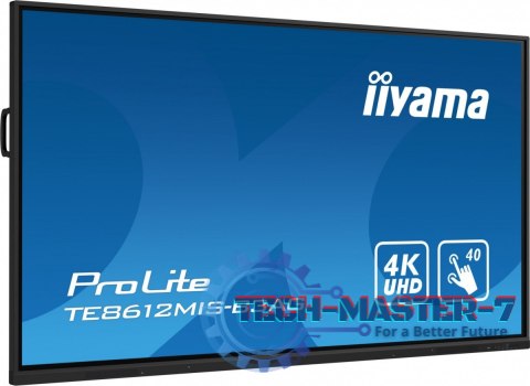 Monitor 85.6 cala ProLite TE8612MIS-B3AG,INFRARED,40pkt,VA,4K, 24/7, 7H, WiFi,VGA, HDMI, USB-c, Bluetooth,metal,8ms, vesa, głośn Monitor 85.6 cala ProLite TE8612MIS-B3AG,INFRARED,40pkt,VA,4K, 24/7, 7H, WiFi,VGA, HDMI, USB-c, Bluetooth,metal,8ms, vesa, głośn