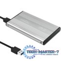 Obudowa | kieszeń do dysków HDD SSD 2.5" SATA3 | USB 3.0 | Srebrna
