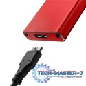 Obudowa | kieszeń na dysk M.2 SSD | SATA | NGFF | USB 3.0 | Superspeed 5Gb/s | 2TB | Czerwona