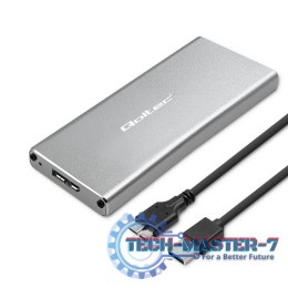 Obudowa | kieszeń na dysk M.2 SSD | SATA | NGFF | USB 3.0 | Superspeed 5Gb/s | 2TB | Srebrna