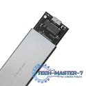 Obudowa | kieszeń na dysk M.2 SSD | SATA | NGFF | USB 3.0 | Superspeed 5Gb/s | 2TB | Srebrna