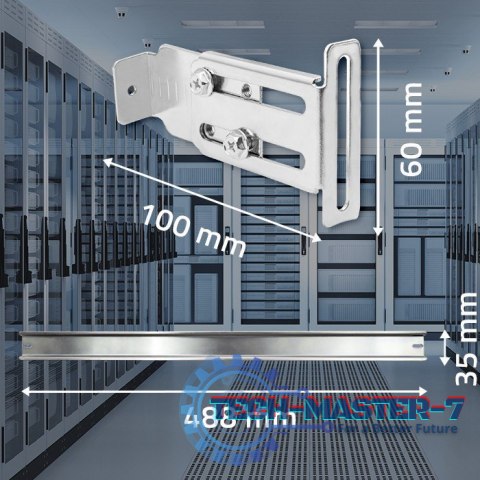 Uchwyt na szynę DIN35 do szaf RACK 19" Uchwyt na szynę DIN35 do szaf RACK 19"