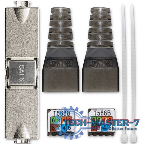 Wtyk RJ45 beznarzędziowy STP | CAT6 | JACK PIN | T568B | T568A Wtyk RJ45 beznarzędziowy STP | CAT6 | JACK PIN | T568B | T568A