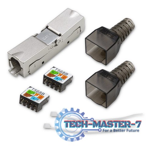 Wtyk RJ45 beznarzędziowy STP | CAT6 | JACK PIN | T568B | T568A Wtyk RJ45 beznarzędziowy STP | CAT6 | JACK PIN | T568B | T568A