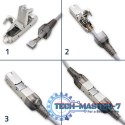 Wtyk RJ45 beznarzędziowy STP | CAT6 | JACK PIN | T568B | T568A