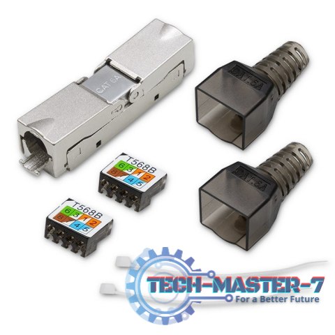 Wtyk RJ45 beznarzędziowy STP | CAT6A | JACK PIN | T568B | T568A Wtyk RJ45 beznarzędziowy STP | CAT6A | JACK PIN | T568B | T568A