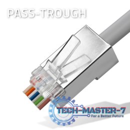 Wtyk przelotowy złącze RJ45 | CAT5e | FTP | Pass Through | Pozłacane styki | 100 sztuk