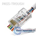 Wtyk przelotowy złącze RJ45 | CAT6 | UTP | Pass Through | Pozłacane styki | 100 sztuk