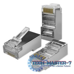 Wtyk złącze modularne RJ45 | CAT6 | FTP | Pozłacane styki | 100 sztuk