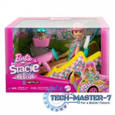 Lalka Barbie Stacie i pojazd filmowy Gokart Lalka Barbie Stacie i pojazd filmowy Gokart