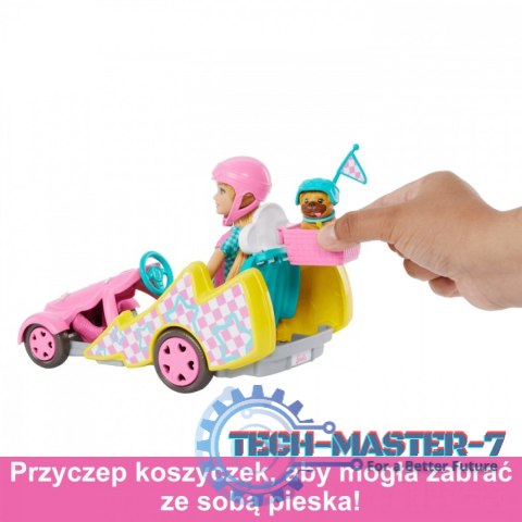 Lalka Barbie Stacie i pojazd filmowy Gokart Lalka Barbie Stacie i pojazd filmowy Gokart