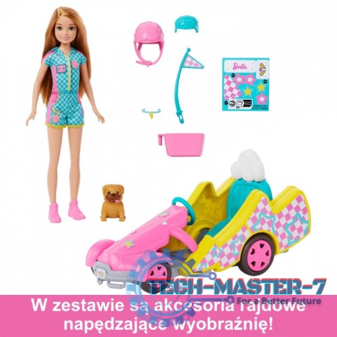Lalka Barbie Stacie i pojazd filmowy Gokart Lalka Barbie Stacie i pojazd filmowy Gokart