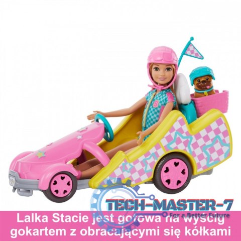 Lalka Barbie Stacie i pojazd filmowy Gokart Lalka Barbie Stacie i pojazd filmowy Gokart