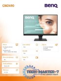 Monitor 23.8 cala GW2490 LED 5ms/IPS/100Hz/HDMI/czarny