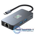 Adapter HUB USB C (7w1) HDMI USB SD/TF RJ45 (2500 Mbps) PD