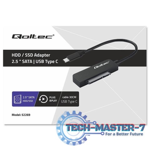 Adapter SATA | Przejściówka na dysk SSD HDD 2.5" | USB-C | Super speed 5Gb/s | 2TB Adapter SATA | Przejściówka na dysk SSD HDD 2.5" | USB-C | Super speed 5Gb/s | 2TB