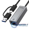 Adapter USB-A/C 3.1 GEN1 RJ45; 2,5 Gbps; U1313C