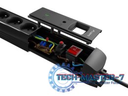 Listwa zasilająca 1,5m 5x230V SP1-05E-0150-BK