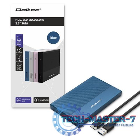 Obudowa | Kieszeń na dysk SSD HDD 2.5" | SATA | USB 3.0 | Super speed 5Gb/s | 2TB | Niebieskia Obudowa | Kieszeń na dysk SSD HDD 2.5" | SATA | USB 3.0 | Super speed 5Gb/s | 2TB | Niebieskia